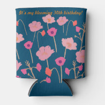 Pretty Modern Floral 30th Birthday With Custom Age