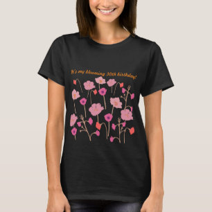 Pretty Modern Floral 30th Birthday With Custom Age T-Shirt