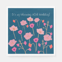 Pretty Modern Floral Birthday With Custom Age
