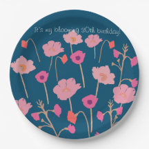 Pretty Modern Floral Birthday With Custom Age