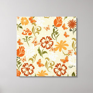 Pretty Modern Floral Pattern Canvas Print