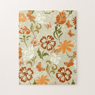 Pretty Modern Floral Pattern Jigsaw Puzzle