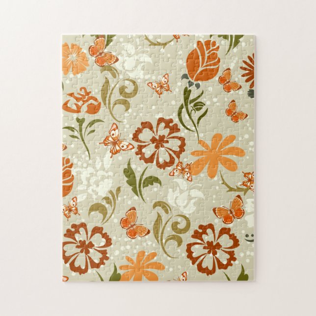 Pretty Modern Floral Pattern Jigsaw Puzzle (Vertical)