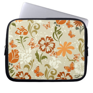 Pretty Modern Floral Pattern Laptop Sleeve