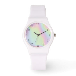 Pretty Modern gradient watercolor Rainbow backgrou Watch