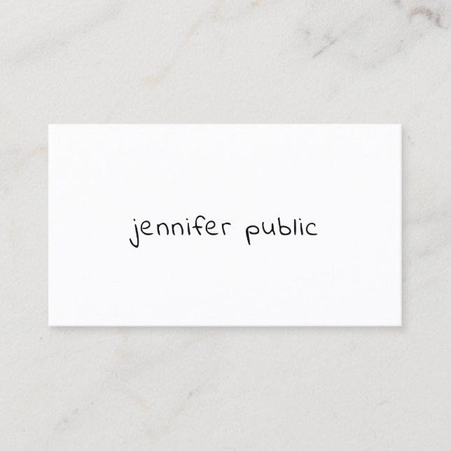 Pretty Modern Handwritten Text Simple Template Business Card (Front)