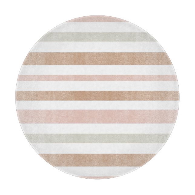 Pretty Modern Neutral Stripes Cutting Board (Front)