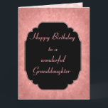 Pretty modern pink Happy Birthday Granddaughter Card<br><div class="desc">Stylish and elegant pink modern Happy Birthday daughter design greeting card.</div>