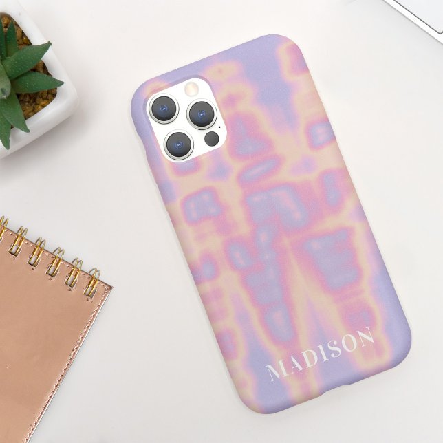 Pretty Modern Pink Lilac Tie Dye w/ Name Case-Mate iPhone Case (Creator Uploaded)