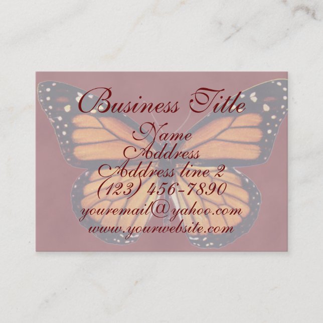 Pretty Monarch Butterfly Business Cards (Front)