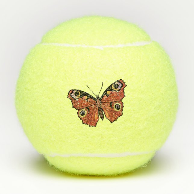 Pretty Monarch Butterfly Golden Brown Wings Tennis Balls (Front)