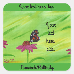 Pretty Monarch Butterfly, Your Text Stickers