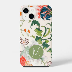 Pretty Monogram Floral Design iPhone 14 Case