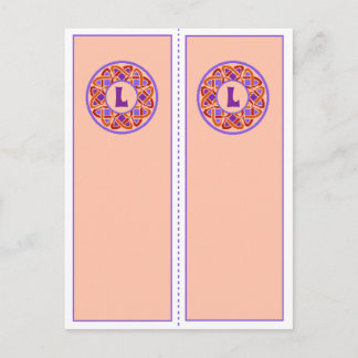 Pretty Monogram L Bookmark Postcard