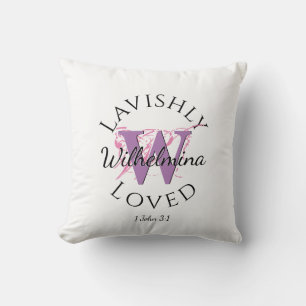Pretty   Monogram Name LAVISHLY LOVED Lilac W Cushion