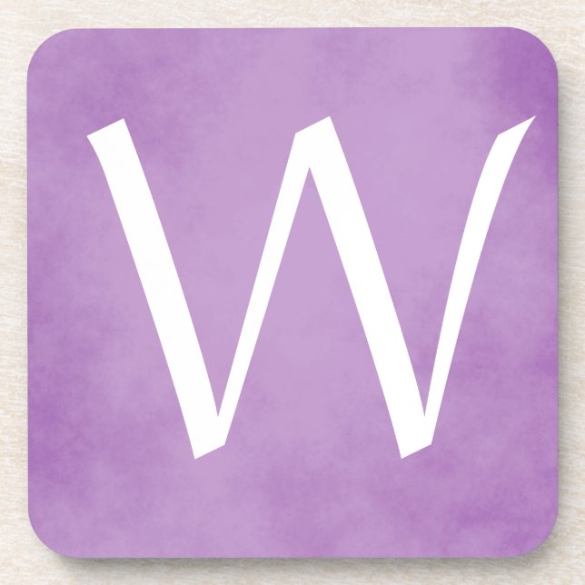 Pretty monogram purple coaster (Front)