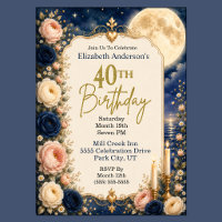 Pretty Moonlit Water Peony 40th Birthday Party