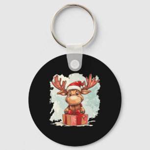 Pretty Moose With Christmas Box Outfit For Boys An Key Ring