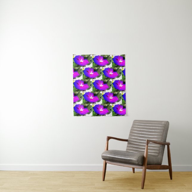 Pretty Morning Glory Flower Tapestry (In Situ)