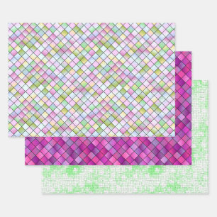 Pretty Mosaic Patterns Wrapping Paper Sheet