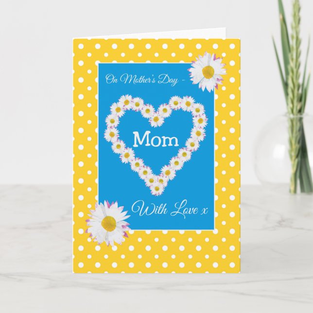 Pretty Mother's Day Card: Daisychains, Polka Dots Card (Front)