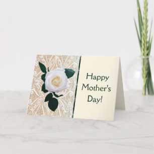 Pretty Mother's Day Card with White Rose