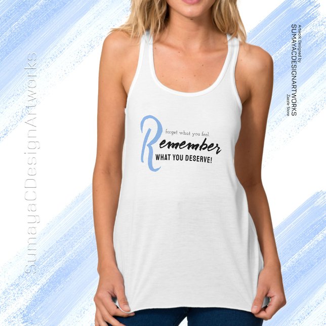 Pretty motivational Blue Black Typography T-Shirt Singlet (Creator Uploaded)