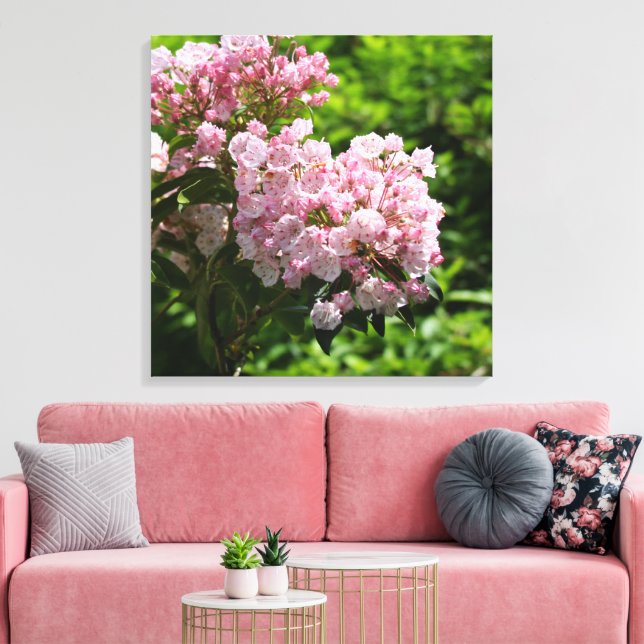 Pretty Mountain Laurel Pink Flowers Canvas (Insitu(LivingRoom))