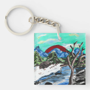 Pretty Mountains River  Key Ring