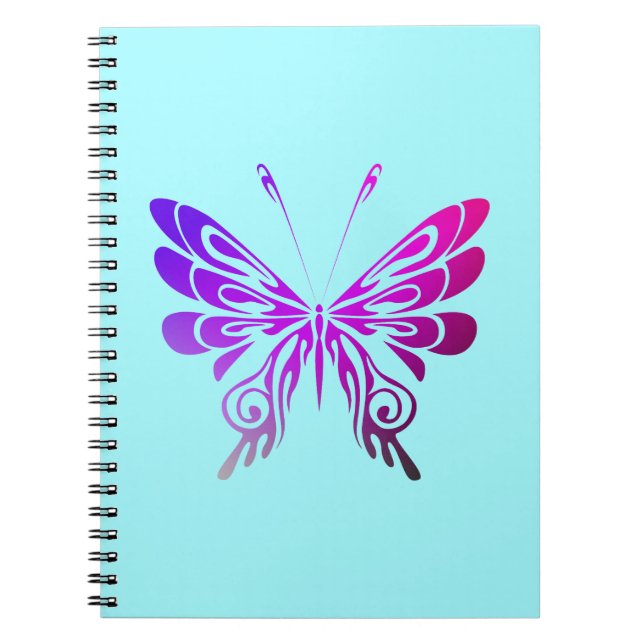 Pretty Multicolored Decorative Butterfly Notebook (Front)
