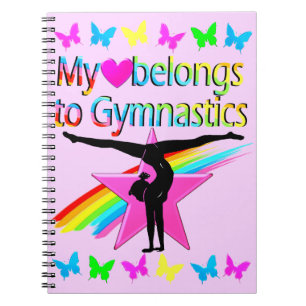 PRETTY MY HEART BELONGS TO GYMNASTICS RAINBOW SPIRAL NOTEBOOK