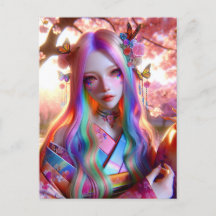 Pretty Mystical Ethereal Woman with Butterflies