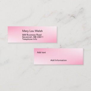 Pretty n Pink High School Senior  Mini Business Card