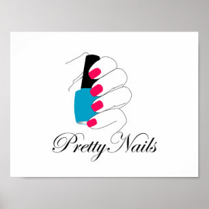 Pretty nails with a nail polish poster