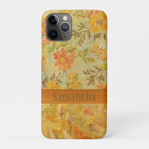 Pretty Name Floral Watercolor Orange Brown Case-Mate iPhone Case