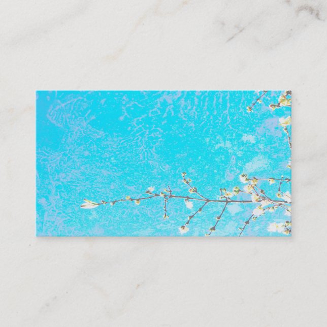 pretty nature flower art on turquoise  business card (Front)