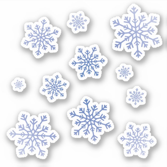 Pretty Navy Blue Christmas Winter Snowflakes Set (Front)