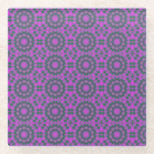 Pretty neon star glass coaster