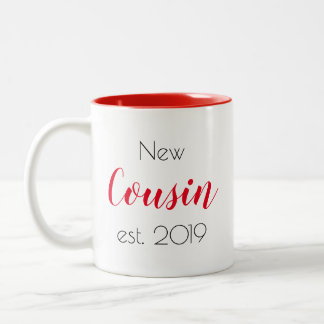 Pretty New Cousin Family Personalised Girly Two-Tone Coffee Mug