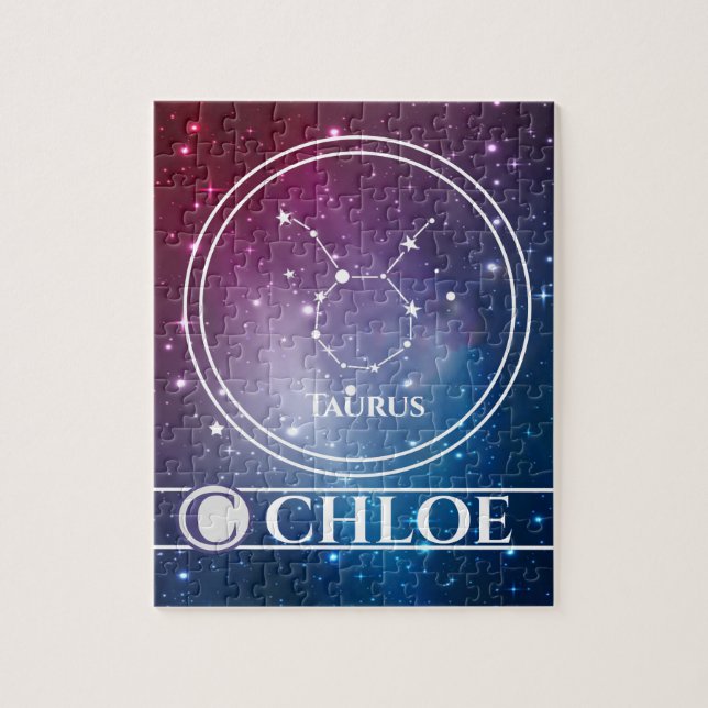 Pretty Night Sky Personalised Zodiac Sign TAURUS Jigsaw Puzzle (Vertical)
