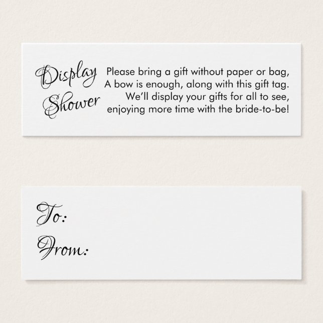 Pretty No Wrap Bridal Shower Mini Gift Card (Front & Back)