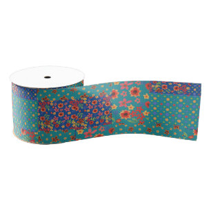Pretty Nostalgic Faux Patchwork Grosgrain Ribbon