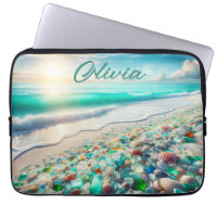 Pretty Ocean Beach with Sea Glass Personalised