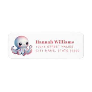 Pretty Octopus Return Address Labels