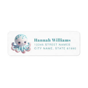Pretty Octopus Return Address Labels