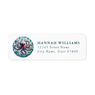 Pretty Octopus Return Address Labels