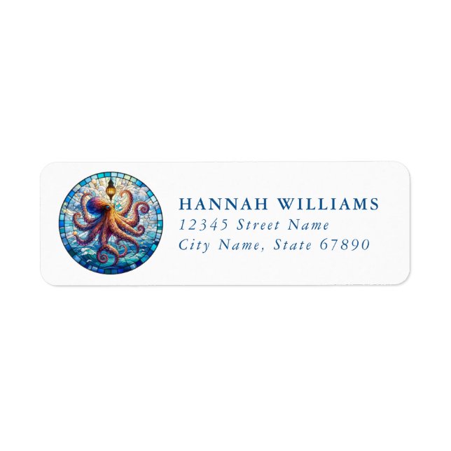 Pretty Octopus Return Address Labels (Front)