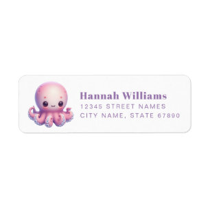 Pretty Octopus Return Address Labels