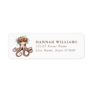 Pretty Octopus Return Address Labels