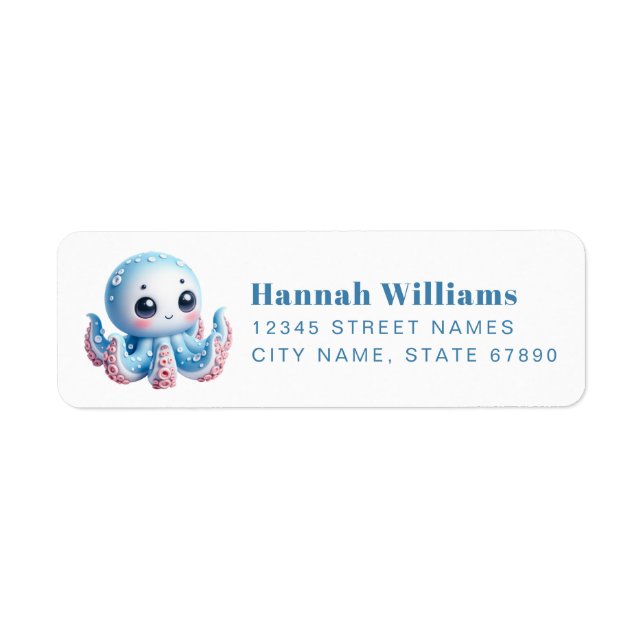 Pretty Octopus Return Address Labels (Front)